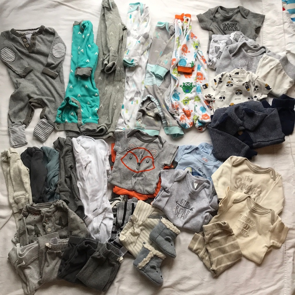 Baby Boy Clothes 0-3 Month Lot